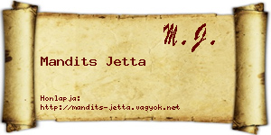 Mandits Jetta névjegykártya
